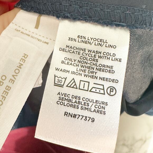 Ann Taylor Tencel Linen Chambray High Rise Wide Leg Crop Pants Women’s Size 10 - Picture 9 of 13